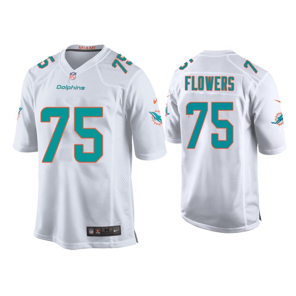 Men Miami Dolphins 75 Ereck Flowers Nike White Game NFL Jersey